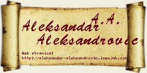 Aleksandar Aleksandrović vizit kartica